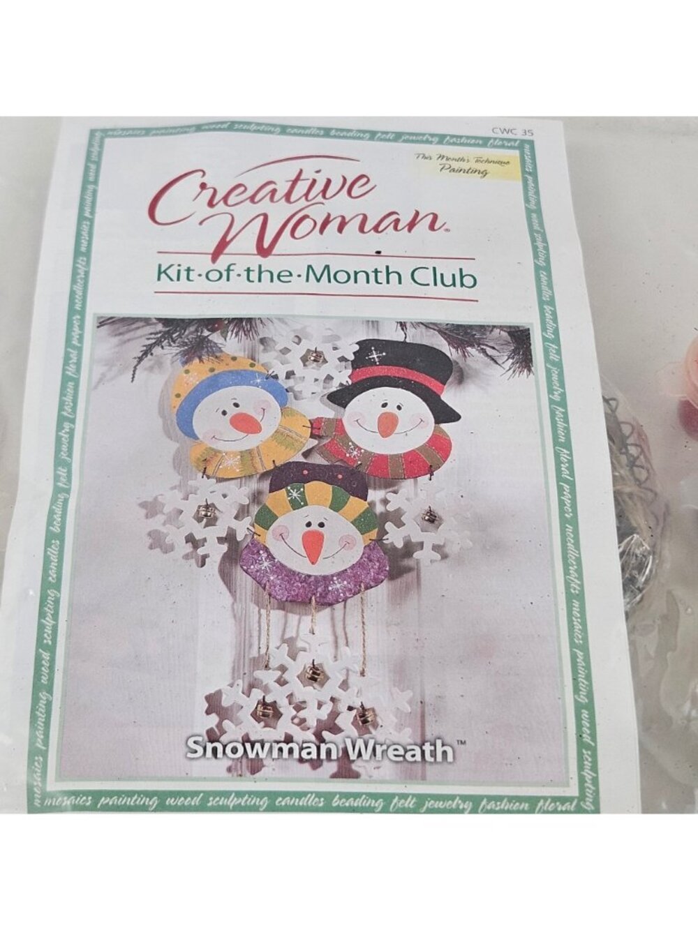 Creative Woman Snowman Wreath Kit With Paint & Brushes Kit-Of-The-Month Club Pro - Picture 2 of 7